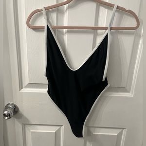 Women’s Black One Piece Thong Swimsuit Size 4